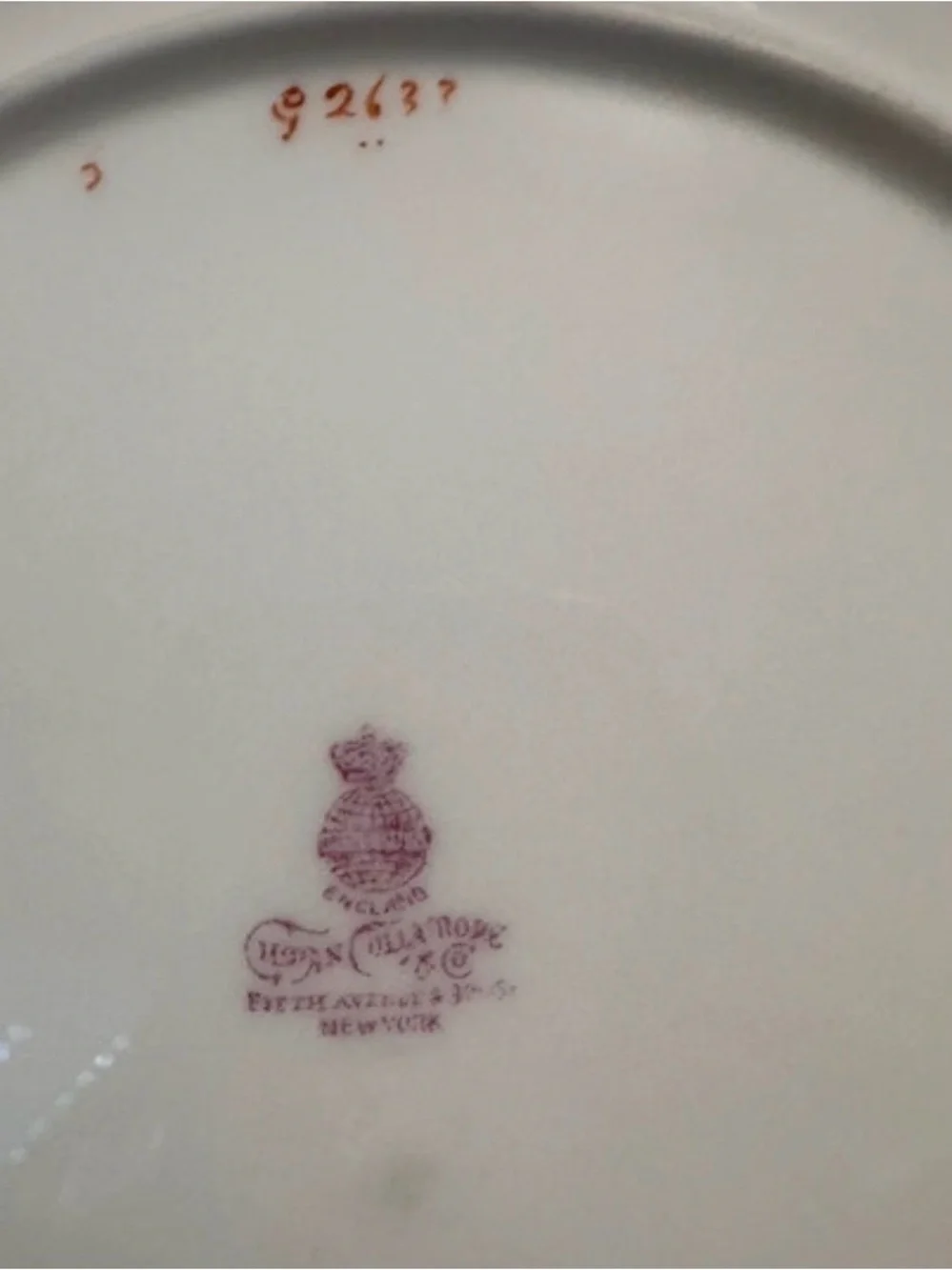 Ovington & Co. Turquoise and Gold Porcelain Dinner Plate with Gilded Trim